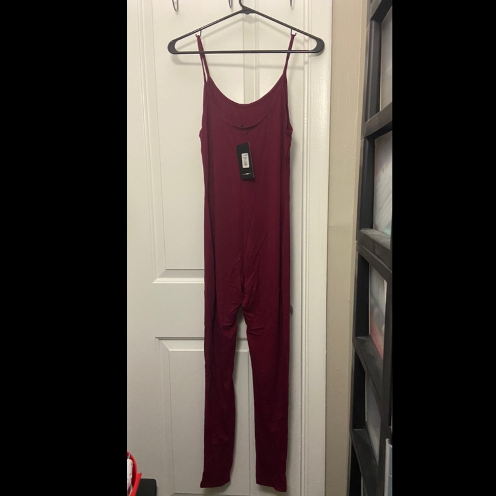 Fashion Nova Season Jumpsuit - Burgundy